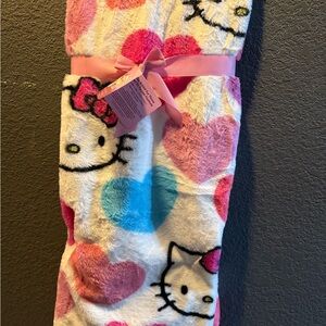 Hello Kitty Pink and Blue Heart Blanket